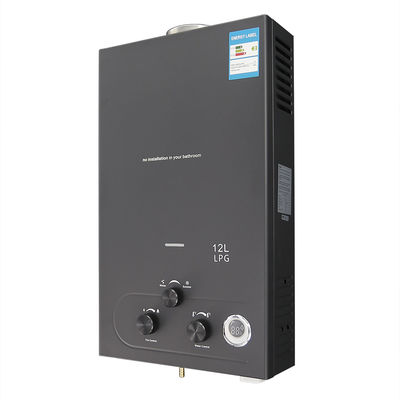 Salón de ducha calefactor de agua de gas 12L 24KW resistencia a la corrosión negro