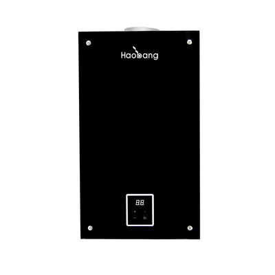 Control de pantalla de 10L negro de gas de escape del calentador de agua para ducha