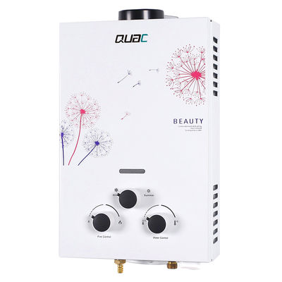 Calentador de agua de gas de 6L 12KW NG Opcional Interruptor de verano e invierno Blanco