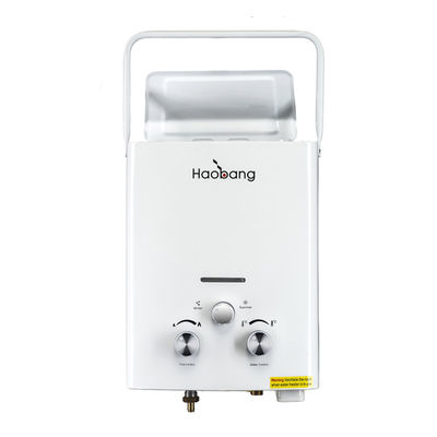 Acampada Fuego exterior GLP Gas Calentador de agua 5.5-8L portátil Blanco Negro